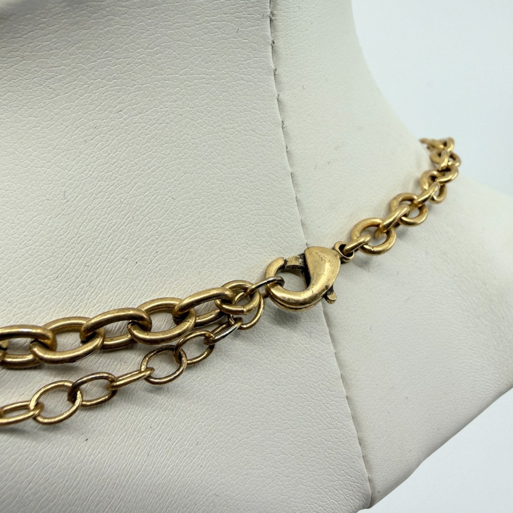 Vintage J.Crew Green Cabochon Lavender Rhinestone Statement Choker Necklace - Picture 11 of 14